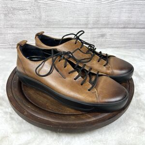 ECCO Men's Soft Lux Cognac (Ombre) Leather Lace Up Sneakers Shoes EU 41 US 7-7.5
